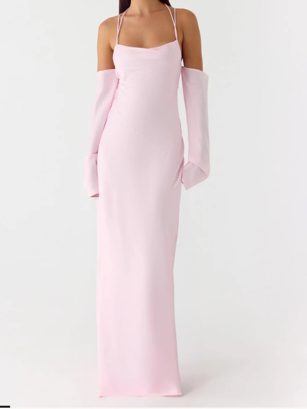 NWT Peppermayo Blush Pink Satin Maxi Slip Dress